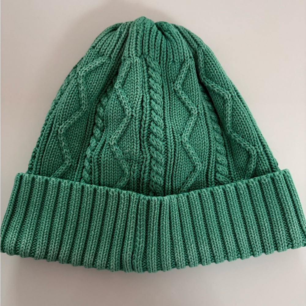 Free People Green Cable Knit Beanie